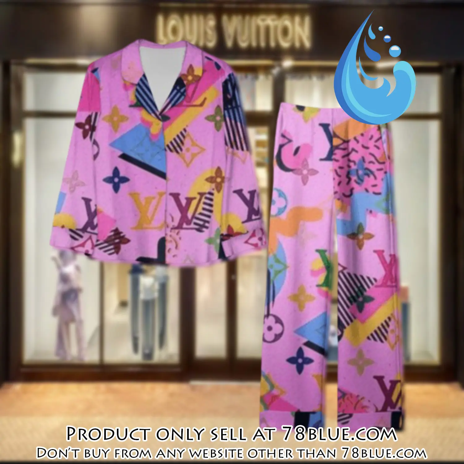 Trending luxury lv satin pajama set pjs1075 78b2015370